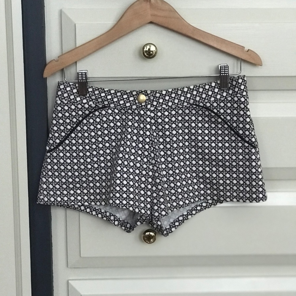 Black and white mini shorts